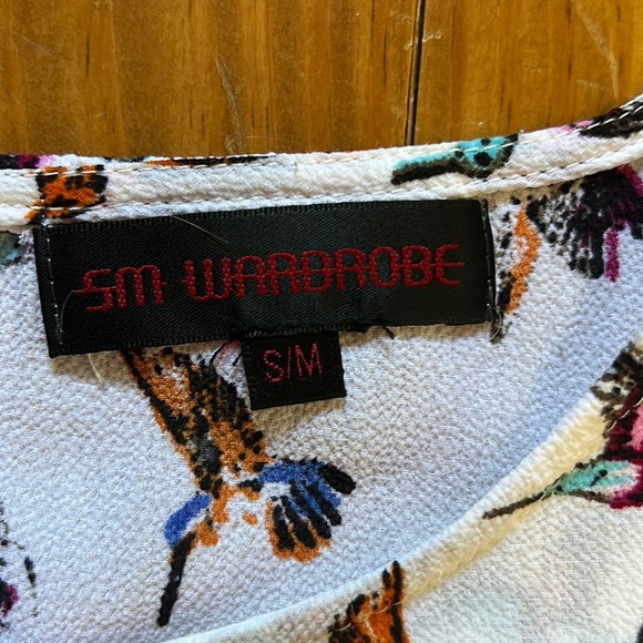 Vintage sleeveless top with bird print, size S/M - Picture 5 of 5